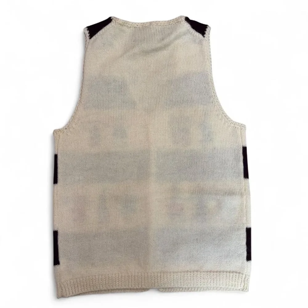 Vtg 70s kids Fancy Delancey Wayne Rogers Wool Sweater Vest size S (6/7)